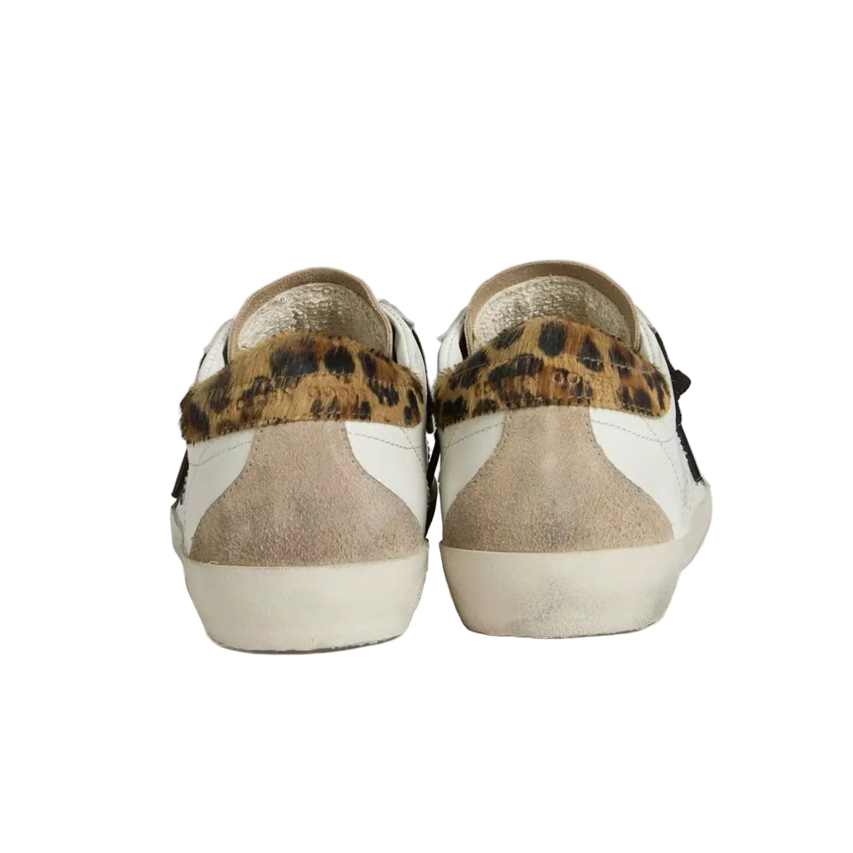 Basket Super-Star Paillettes Noir Imprimé Léopard