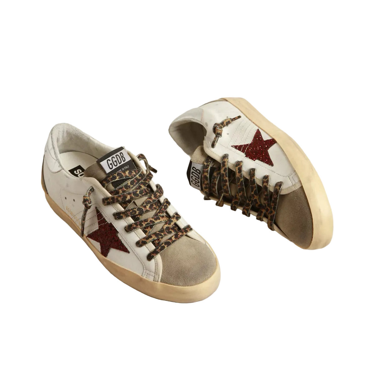 Basket Super-Star Paillettes Bordeaux et Contrefort Argenté