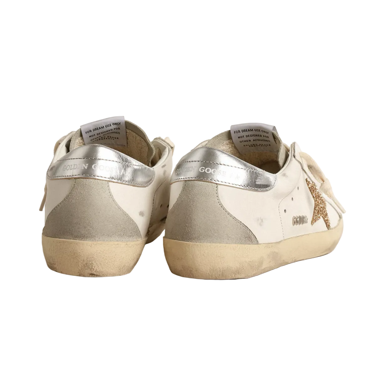 Basket Super-Star Paillettes Dorées en Daim Gris