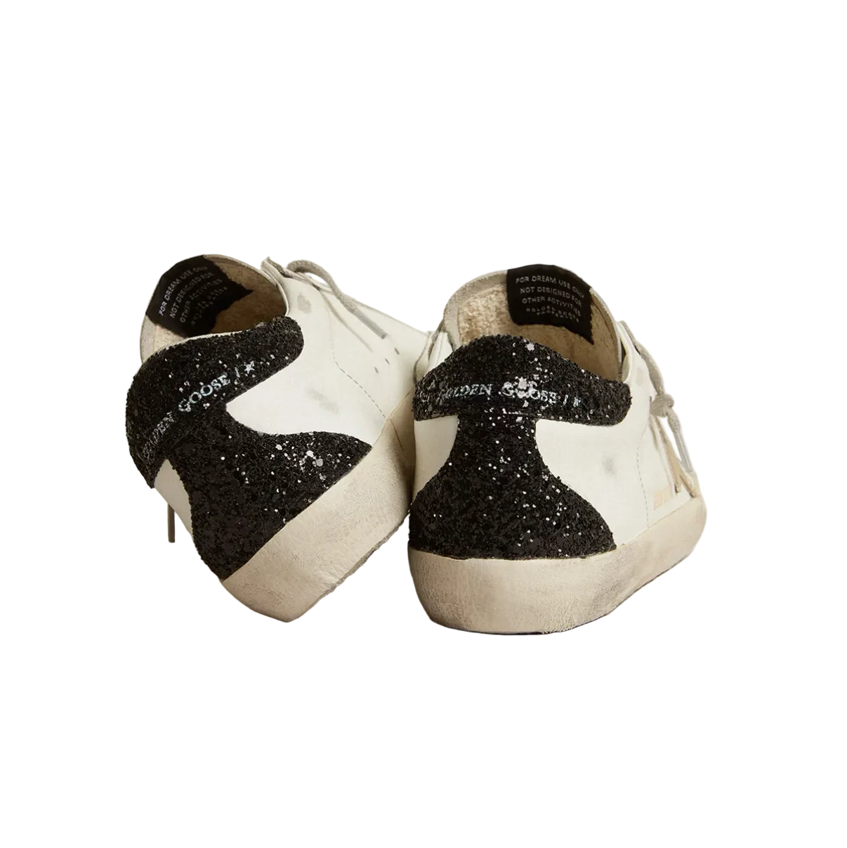 Basket Super-Star Étoile Dorée et Contrefort à Paillettes Noire